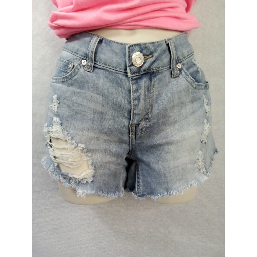 Indigo rein denim shorts size 5 distressed 5 pocket‎